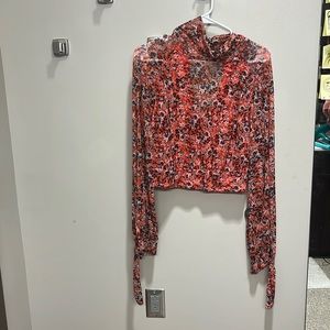 orange and blue cropped long sleeve